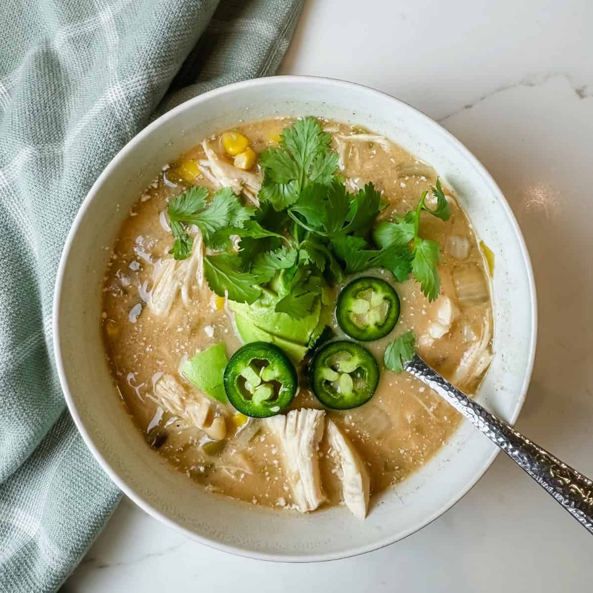 Crockpot Chicken Green Chili (High Protein) Easy Eats Dietitian