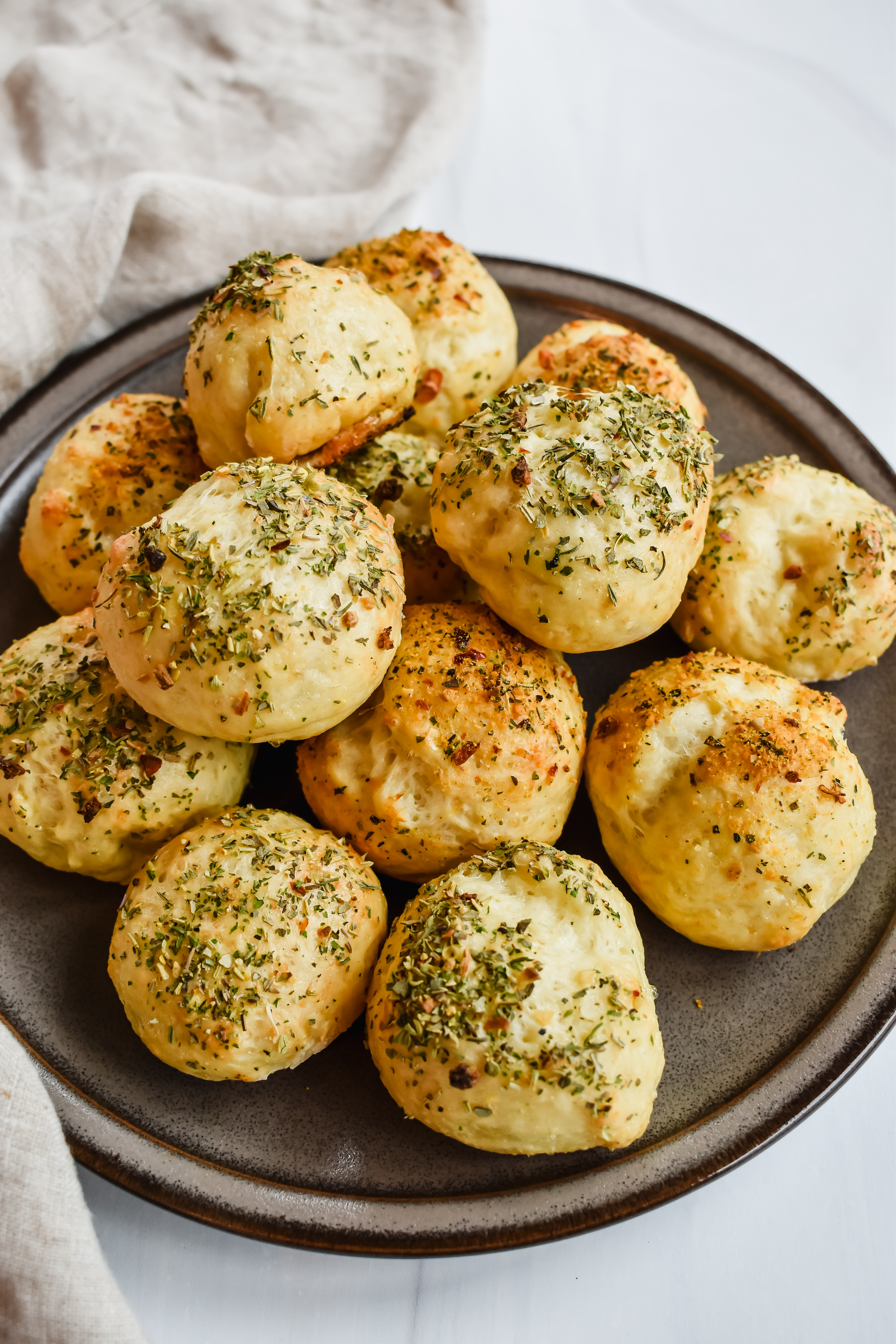 this is an overhead picture of my high protein bagel bites