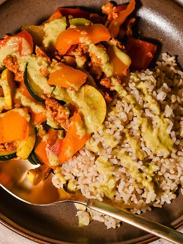 Close up picture of easy and healthy Mexican stir fry