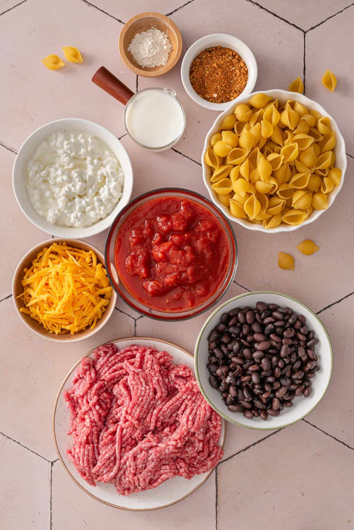 these are all the ingredients I used in my healthy and easy pasta