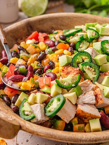 Side angle shot of my cowboy caviar salad.